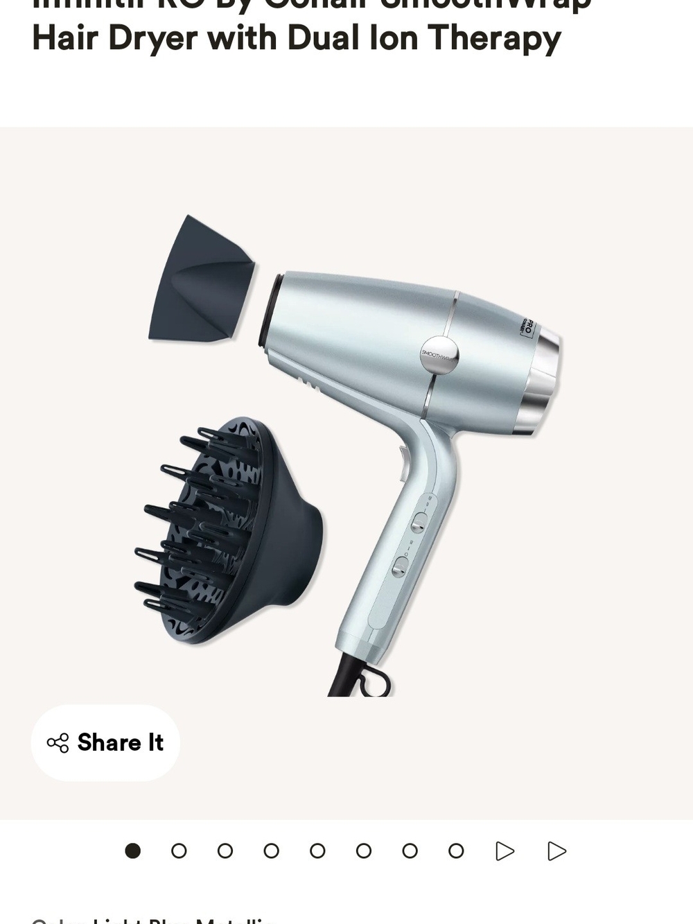 SmoothWrap Hair Dryer - Light Blue